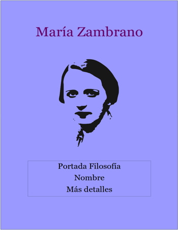 Portada Filosofía María Zambrano