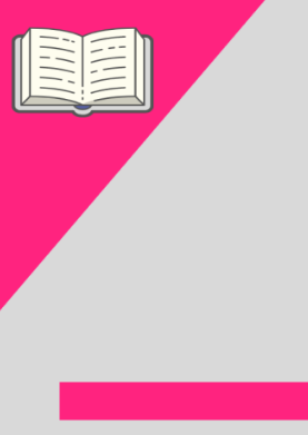 Fondo rosa y gris con ilustración de un libro