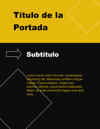 Portada Word diseño formal y minimalista con fondo negro y amarillo.