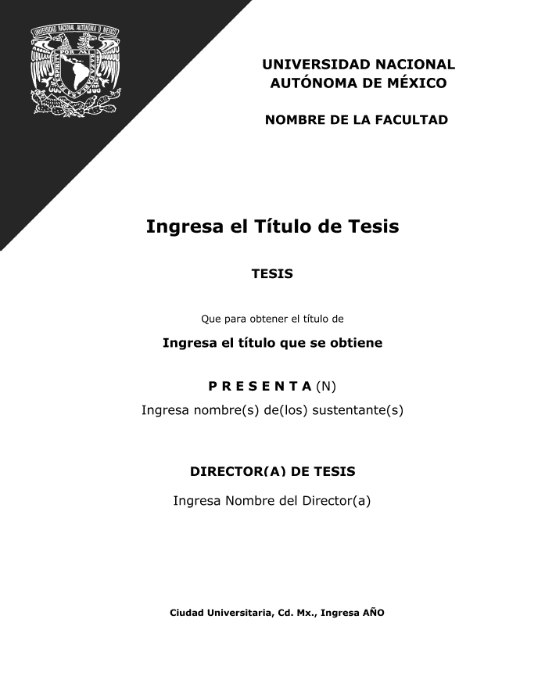 Portada Word para tesis e investigación minimalista negra