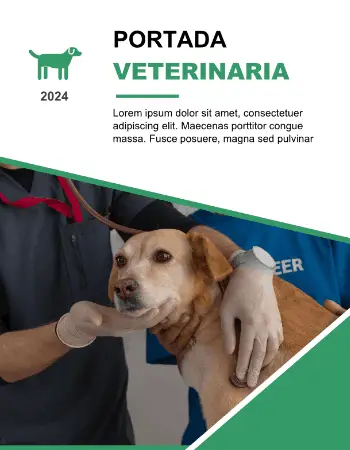Portada Word de veterinaria con imagen de un perro