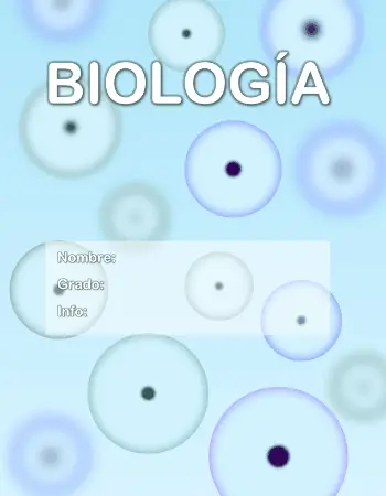 Portada de Biología para Word con fondo de bacterias