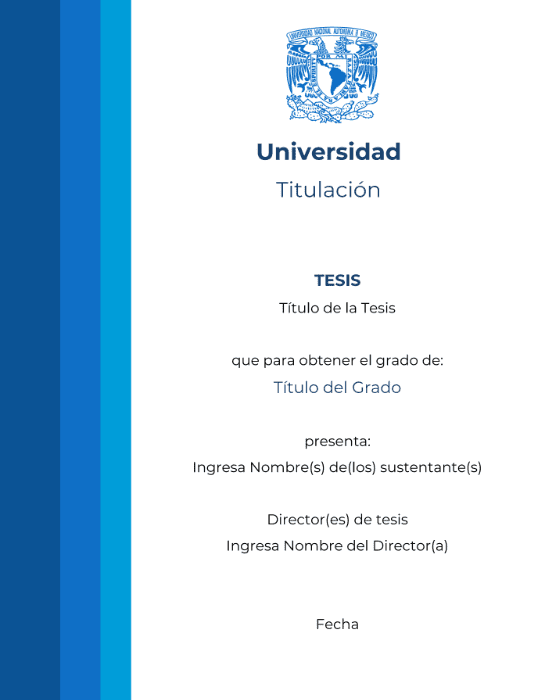 Portada para tesis minimalista tonos azules