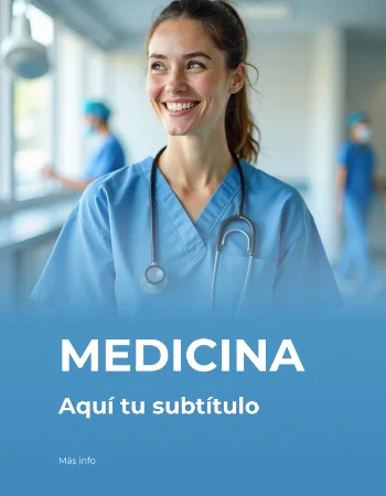 Portada Word de medicina con la imagen de una doctora.