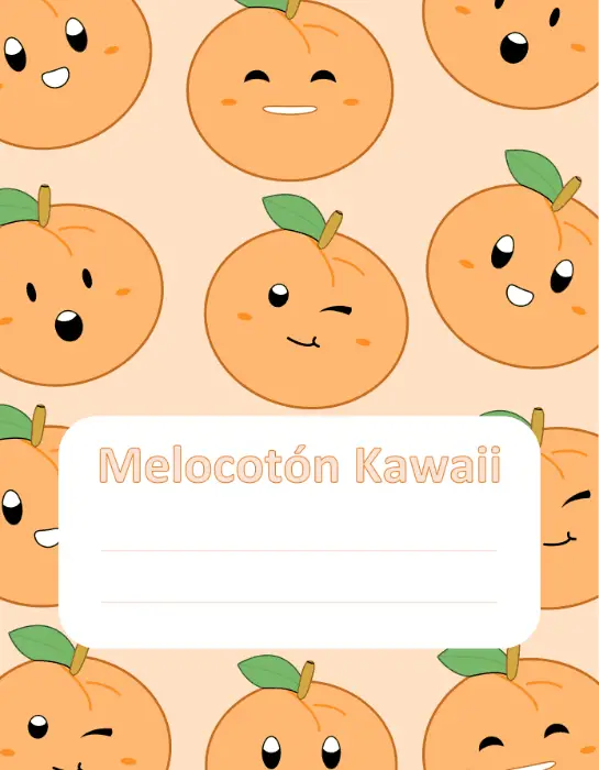 Portada para Word estilo kawaii con fondo de melocotones