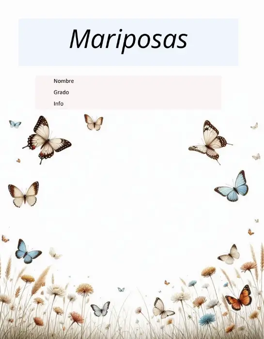 Portada de mariposas en tonos pastel