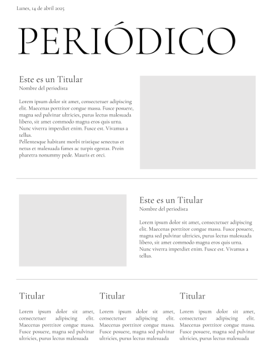 Portada de periódico para Word