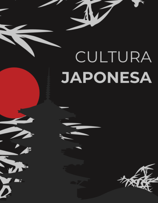 Portada para Word con fondo oscuro y motivos japoneses