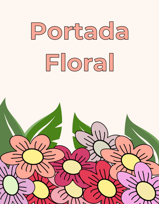 Portada de flores coloridas para Word